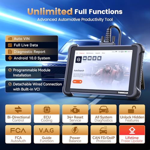 THINKCAR THINKSCAN 689 OBD2 Scanner, Bidirectional Scan Tool with Lifetime Free Update, 34+ Reset, 3000+ Active Test, ECU Coding, PMI, All System Diagnostic Scanner for Cars, CANFD & DOIP, FCA SGW - Image 2