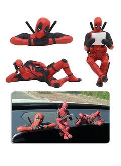 3Pcs Dead pool Figure Toy, Funny Anime Car Pendant, Reading Dead pool Ornaments, Auto Rearview Mirror Decoration Car Accessories, Gifts, Car Interior Decor