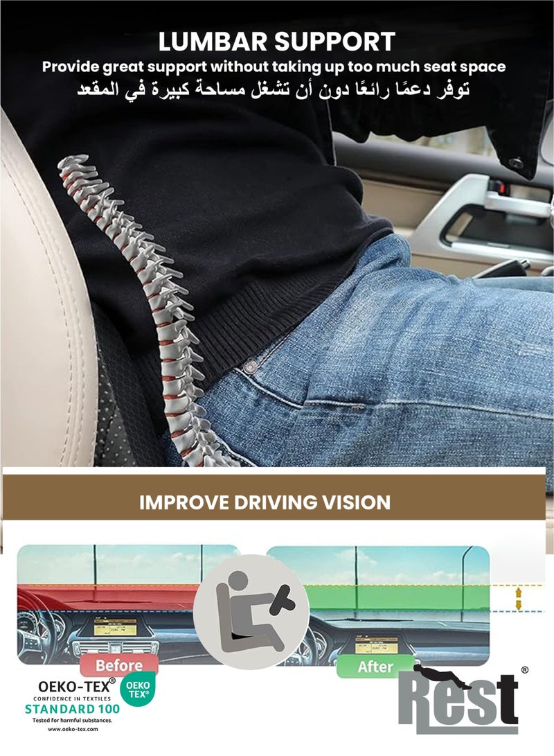 Rest وسادة دعم أسفل الظهر الناعمة للقيادة - وسادة قطنية طبية من رغوة الذاكرة لتخفيف آلام أسفل الظهر - Image 4