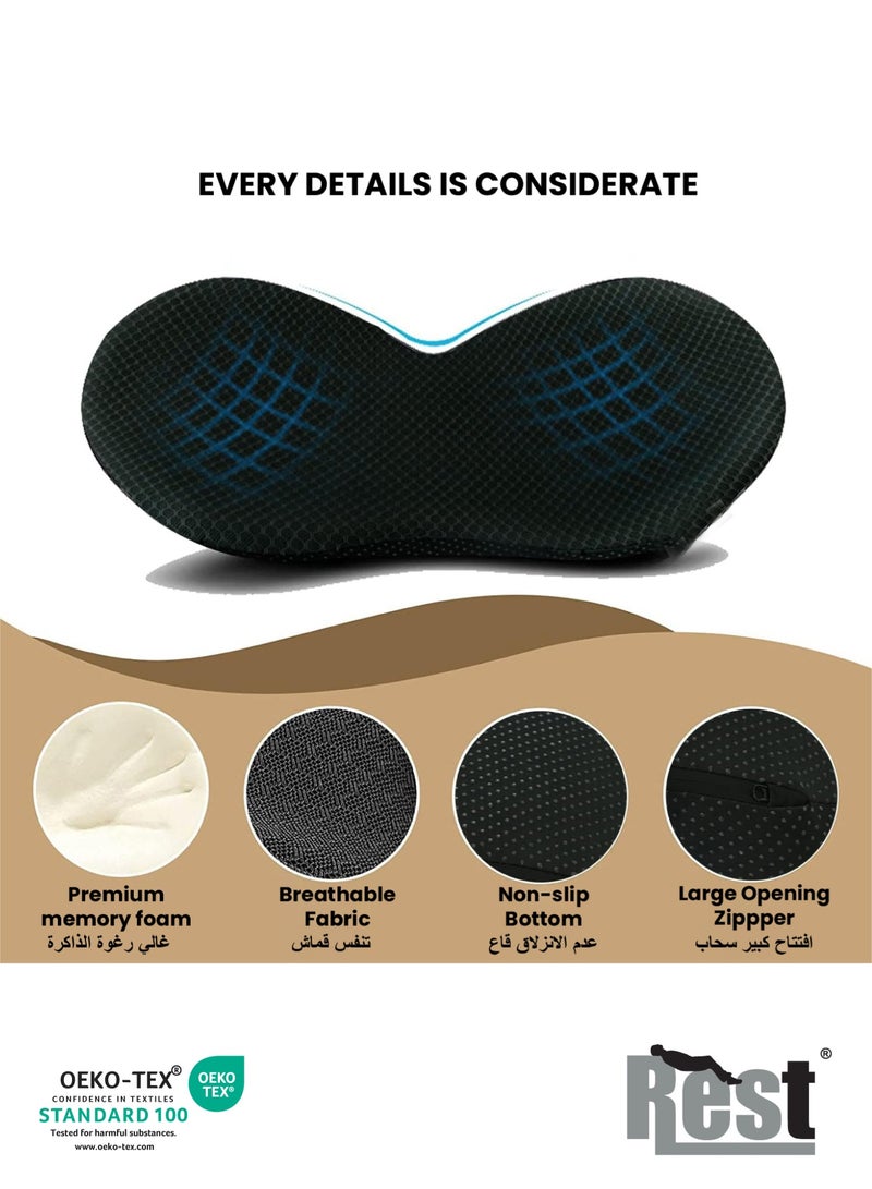 Rest وسادة دعم أسفل الظهر الناعمة للقيادة - وسادة قطنية طبية من رغوة الذاكرة لتخفيف آلام أسفل الظهر - Image 3