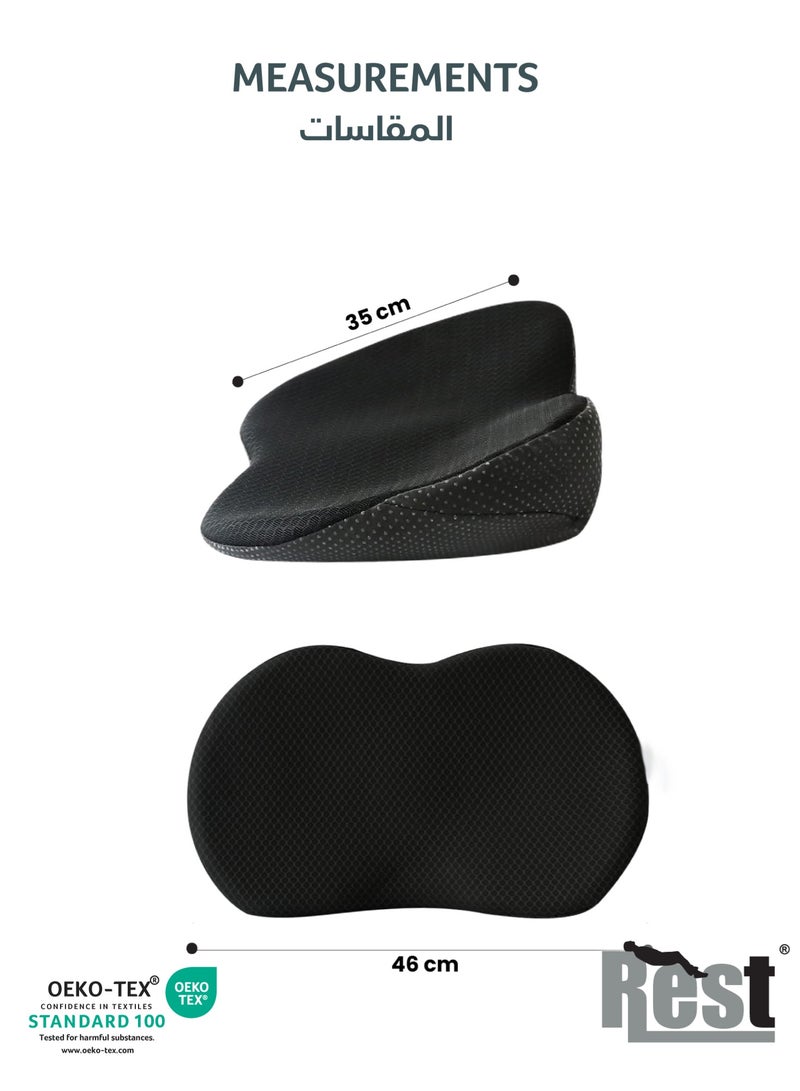 Rest وسادة دعم أسفل الظهر الناعمة للقيادة - وسادة قطنية طبية من رغوة الذاكرة لتخفيف آلام أسفل الظهر - Image 5