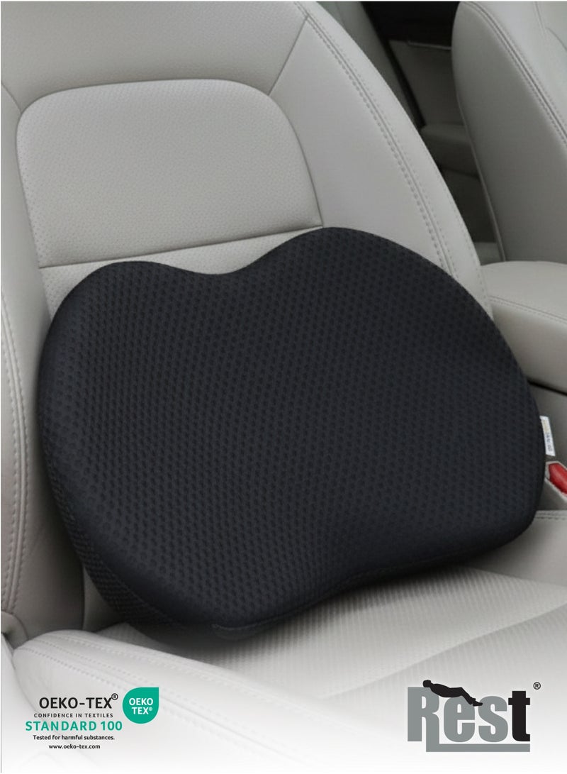Rest وسادة دعم أسفل الظهر الناعمة للقيادة - وسادة قطنية طبية من رغوة الذاكرة لتخفيف آلام أسفل الظهر - Image 2