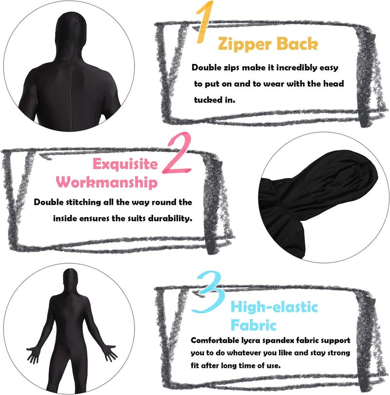 woahee Spandex Suit, Full Body Zentai Suit for Men & Women - Adult Costume - Image 2