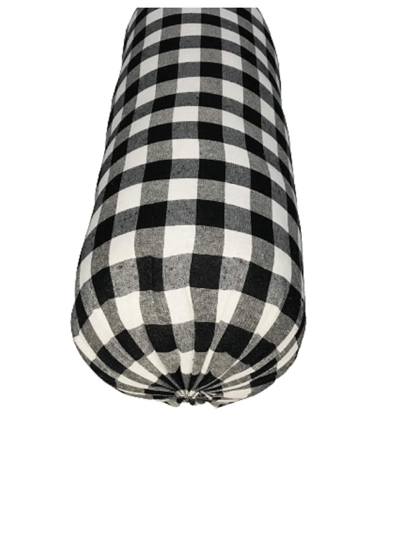 ATOOTFUSION ATOOTFUSION Black and White Check Bolster 30 X 95 Inches Set of 02 Cotton Hard Bolster Set  - Image 3