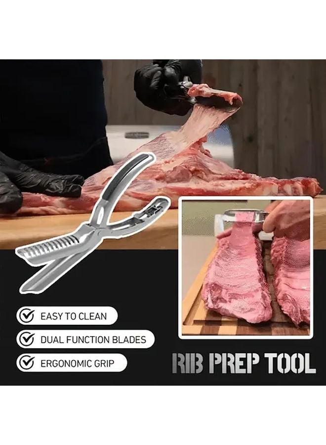 general 1pc 304 Stainless Steel Rib Membrane Remover Tool Ergonomic Design For BBQ Prep - Image 5