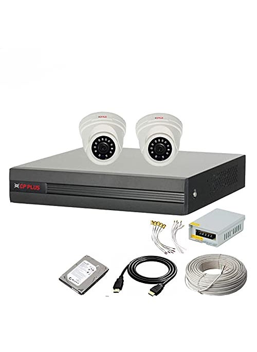 CP PLUS CP PLUS 4 Channel HD DVR 1080p Indoor Wired Camera 24 MP 2Pcs 500 GB Hard Disk Full Combo Set White  - Image 1