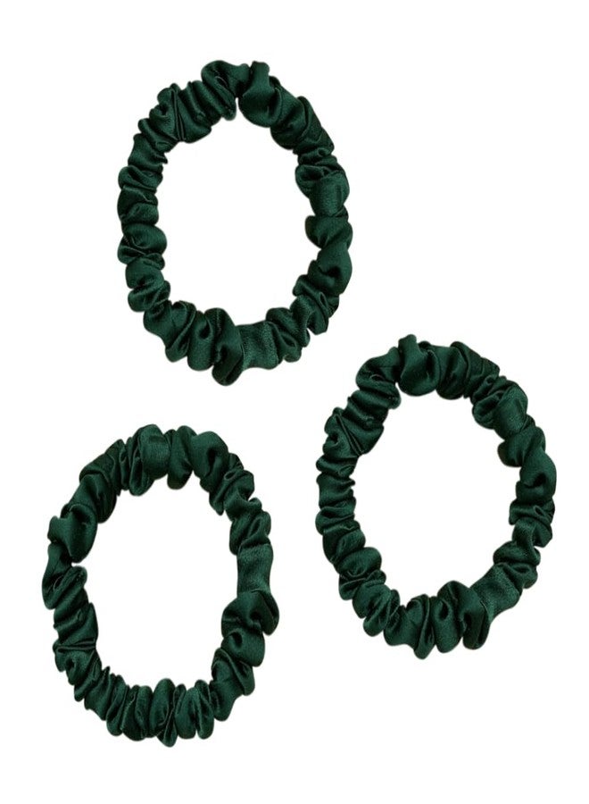 MAXFEEL 100% 22Momme Pure Mulberry Silk Hair Scrunchie Width 1.3cm with Elastic Band Women SIlk Hair Ties (1.3CM-Green-3PCS) - Image 1