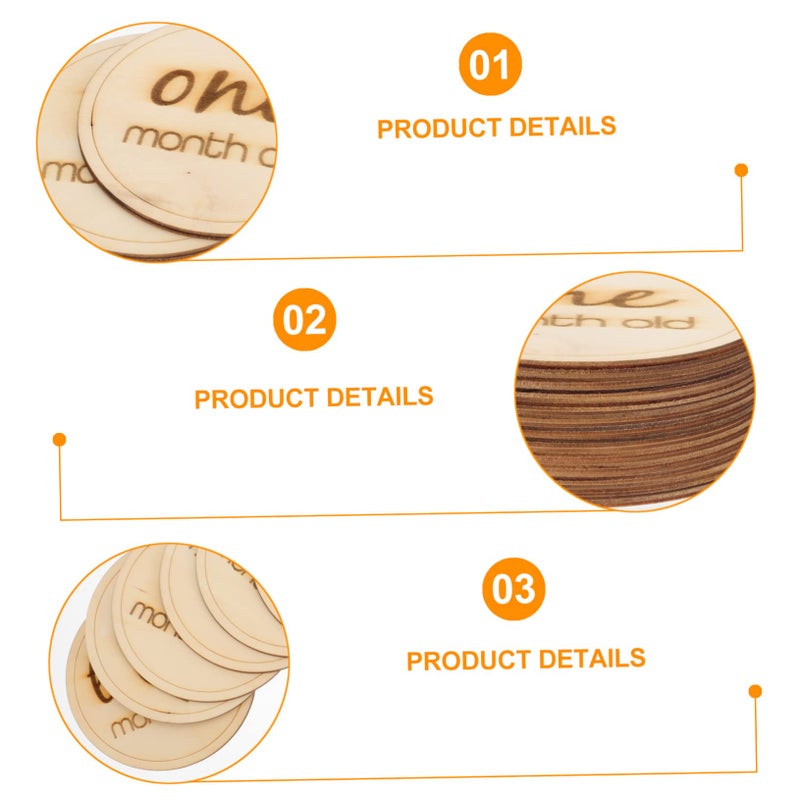 Wooden Monthly Baby Photo Cards For Newborn Milestone Tracking And Social Media Sharing 12 Pieces - Image 3