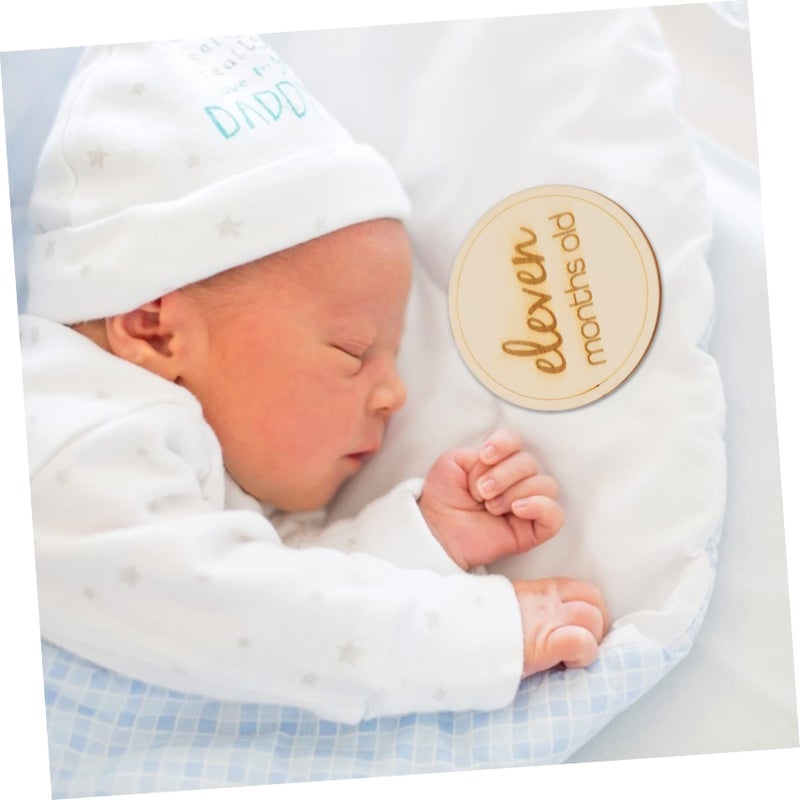 Wooden Monthly Baby Photo Cards For Newborn Milestone Tracking And Social Media Sharing 12 Pieces - Image 5