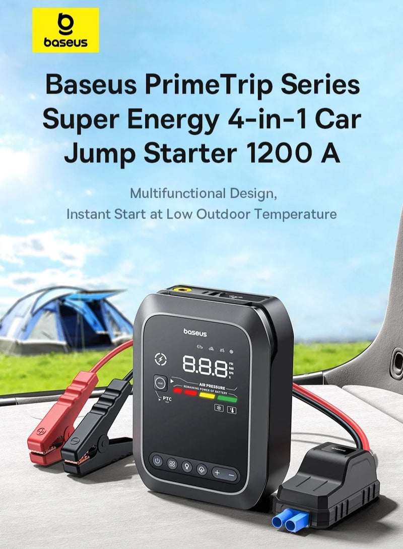 Baseus Baseus Super Energy 4 in 1 1200A Car Jump Starter, Air Compressor, LED Light and Battery  - Image 3
