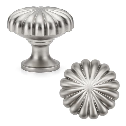 Ravinte Decor 10 Pack Silver Cabinet Knobs Zinc Alloy Brushed Nickel Drawer Knobs Hardware for Kitchen Cabinets Dresser and Wardrobe Doors Vintage Dresser Drawer Pulls - Image 1