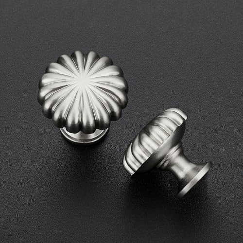 Ravinte Decor 10 Pack Silver Cabinet Knobs Zinc Alloy Brushed Nickel Drawer Knobs Hardware for Kitchen Cabinets Dresser and Wardrobe Doors Vintage Dresser Drawer Pulls - Image 3