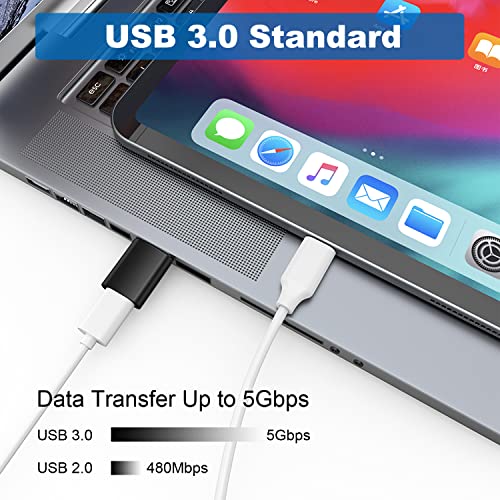 AreMe USB C Adapter (6 Pack), USB A Male to USB C Male Adapter, USB 3.0 to Type-C Converter Connector (Black) - Image 3
