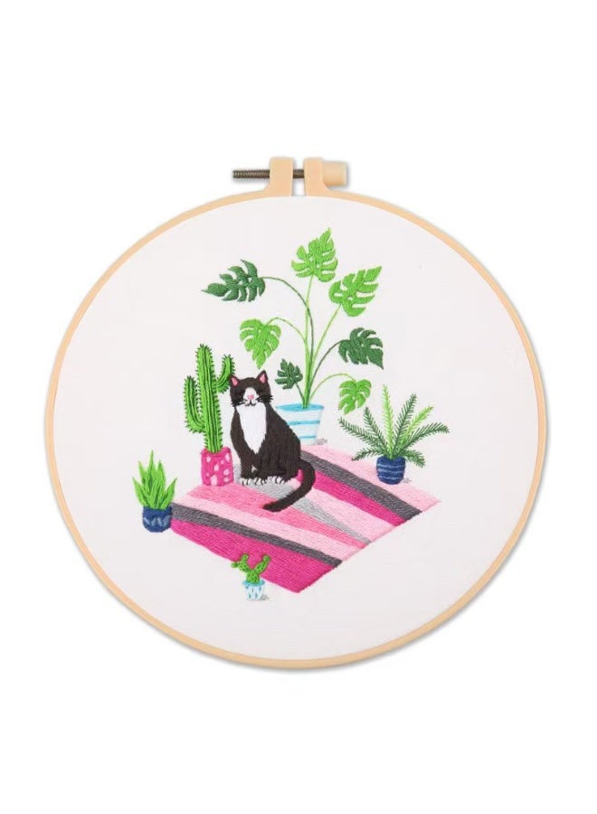 New cat embroidery kit material package - Image 1