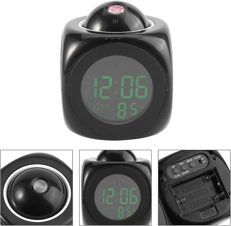 Fdit Multi-Function Digital LCD Wall Projection Voice Talking Temperature Display LED Alarm Clock for Home Deco - Image 5