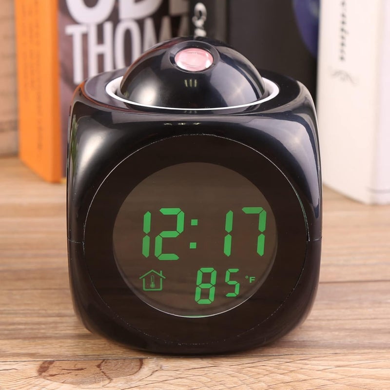 Fdit Multi-Function Digital LCD Wall Projection Voice Talking Temperature Display LED Alarm Clock for Home Deco - Image 2