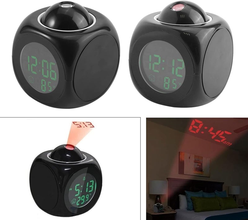 Fdit Multi-Function Digital LCD Wall Projection Voice Talking Temperature Display LED Alarm Clock for Home Deco - Image 4