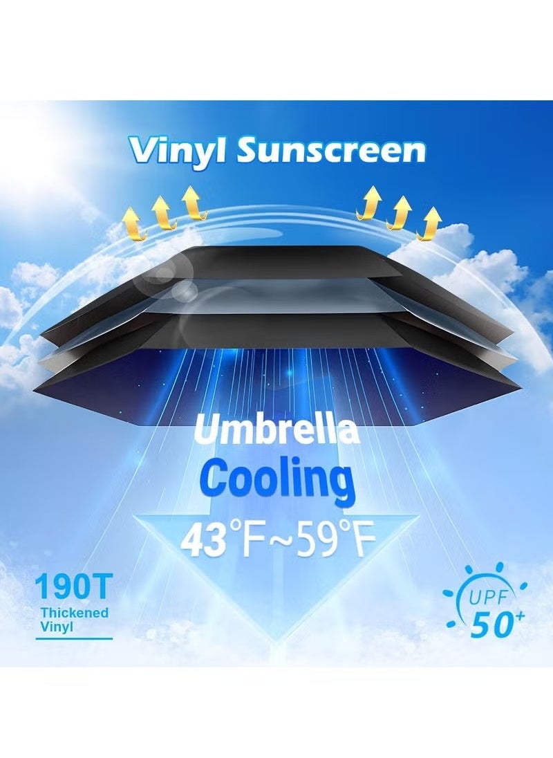 Generic Uv Umbrellas for Sun Protection with Fan and Mist Spray,Cooling Umbrella with Fan,Rechargeable Summer Umbrella for Sun or Rain,Air conditioning umbrella USB charging 3 in 1 cooling umbrella with long battery life, a must-have for outdoor travel, black surface and cloud inner layer  - Image 2