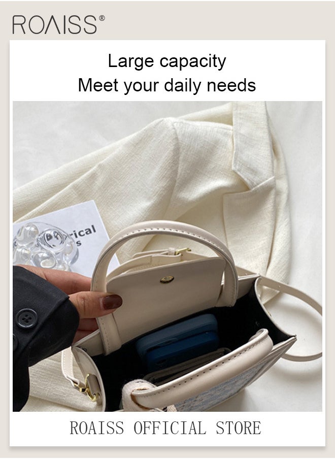 roaiss - Women Woolen Mini Handbag Commuter Niche Crossbody Bag with Simple and Minimalist Design Chic Tote Bag for Everyday Use - Image 1