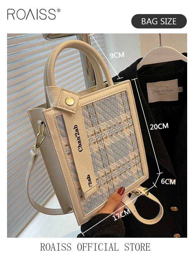 roaiss - Women Woolen Mini Handbag Commuter Niche Crossbody Bag with Simple and Minimalist Design Chic Tote Bag for Everyday Use - Image 1