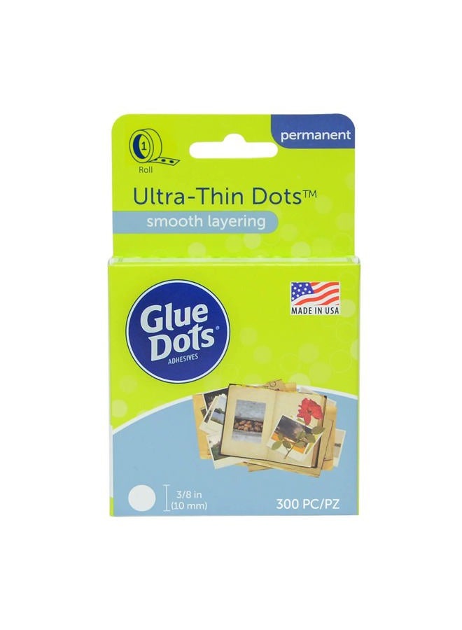 Glue Dots Ultra Thin Roll, Contains 300 (.375 Inch) Adhesive Dots (05029) - Image 1