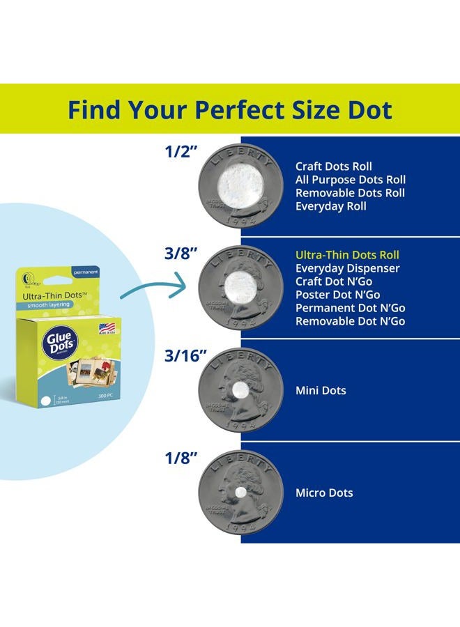 Glue Dots Ultra Thin Roll, Contains 300 (.375 Inch) Adhesive Dots (05029) - Image 5