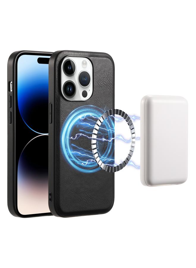 دينيور جراب هاتف من جلد البقر الملمس من MagSafe لهاتف iPhone 14 Pro Max - Image 1