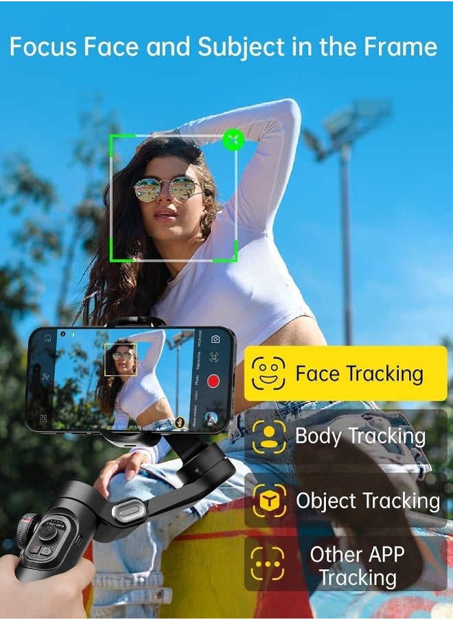 AOCHUAN - Phone Gimbal Stabiliser 3-Axis Smartphone Foldable Gimbal for iPhone Gimble with Focus Wheel TikTok YouTube Vlog Stabiliser for iPhone u0026 Android - Image 1