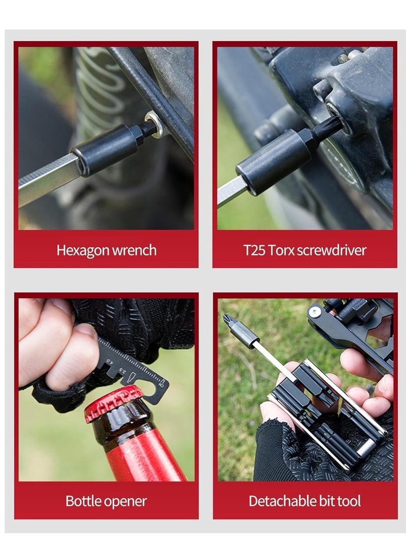 Fanski Bike Multi Tool, 38-in-1 Bicycle Repair Tool Kit with Chain Levers, Hex Wrenches, Spoke Wrench, Splitter Tool, Crank Puller, Portable Repair Accessories Set for Road & Mountain Cycling - Image 5