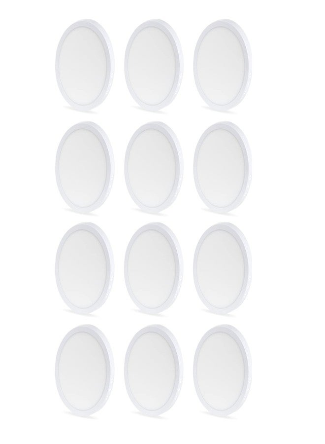 D'Mak Surface Mounted LED Light for Ceiling, 8-Watt Panel Light with IP50 Dust Proof, Energy Saving White Light for Indoor Use at Home and Office, and More, Fancy Round Lights Pack of 12 - Image 1