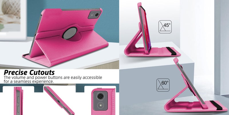 TGK 360 Rotatable Smart Flip Case Cover for Lenovo Tab K11 11 Inch (Hot Pink) - Image 3
