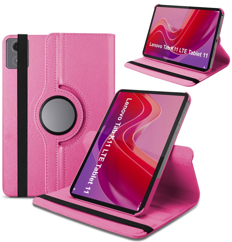 TGK 360 Rotatable Smart Flip Case Cover for Lenovo Tab K11 11 Inch (Hot Pink) - Image 1