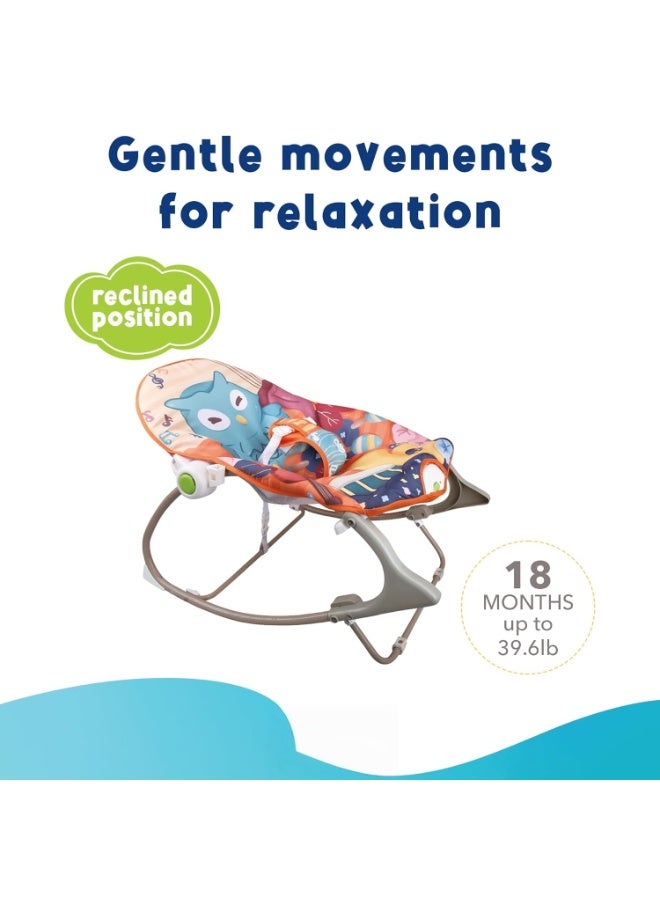 Baby Bouncer Seat, Baby Rocker, Swings and Vibrations seat for Infants, Portable Baby Swing with Music Box and Toys, Adjustable Multi Position, Newborn to Toddler, Owl Aurora - Image 3