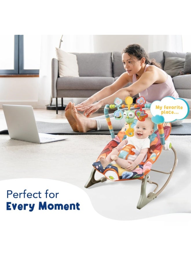 Baby Bouncer Seat, Baby Rocker, Swings and Vibrations seat for Infants, Portable Baby Swing with Music Box and Toys, Adjustable Multi Position, Newborn to Toddler, Owl Aurora - Image 5