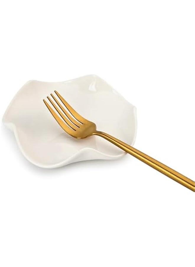 Generic - Spoon Rest for Stove Top, Ceramic Spoon Holder for Kitchen Counter, 5 Inch Spatula Rests for Kitchen Utensils, Cooking Housewarming Wedding (Elegant White) - Image 1