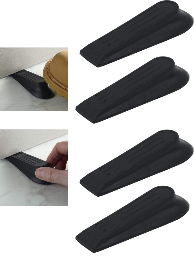مجموعة من 4 قطع من سدادات الأبواب - سدادات أبواب بلاستيكية متينة مانعة للانزلاق لجميع أنواع الأبواب - تمنع إغلاق الأبواب بقوة - مثالية للاستخدام المنزلي والمكتبي - Image 1