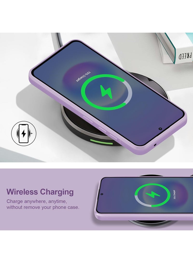 ICARLUS For Samsung Galaxy A37 5G Case Slim Liquid Silicone Protective Cover Purple - Image 4