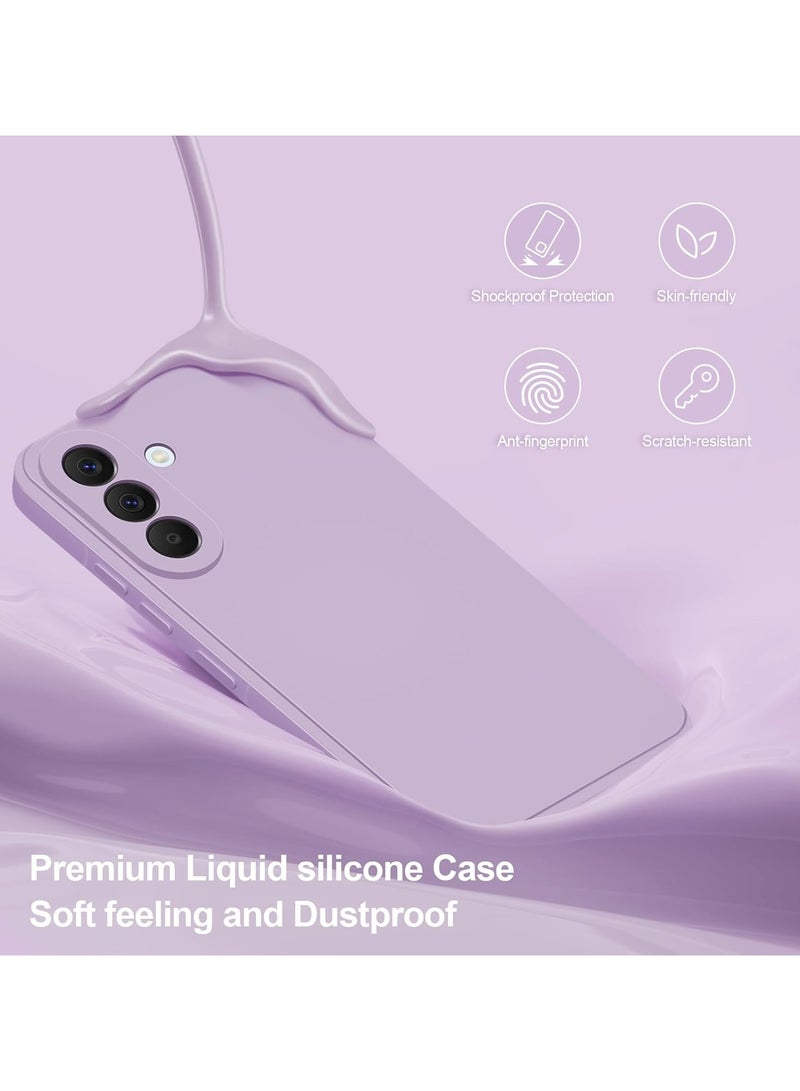 ICARLUS For Samsung Galaxy A37 5G Case Slim Liquid Silicone Protective Cover Purple - Image 2