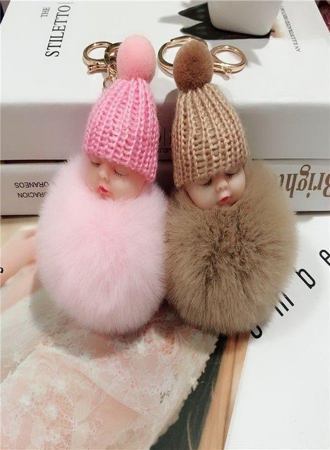 Generic 2 Pcs Sleeping Baby Doll Keychain Multicolor Doll Keychain - Image 3