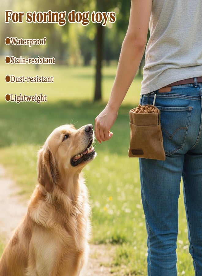 Psiriol 2Pcs Dog Treat Pouch, Hand Free Puppy Dogs Treat Bag with Carabiner Portable Auto Closing Dog Walking Bag Pets Feed Snack Reward Pocket for Outdoor Puppy Walking Use Dog Training ( Brown & Grey ) - Image 5