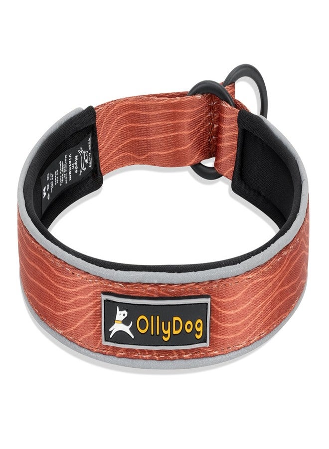OllyDog طوق OllyDog Martingale العاكس المريح، طوق انزلاقي عاكس للجري الليلي، مبطن بنسيج النيوبرين الناعم، راحة إضافية للكلاب النشطة (صغير، بنقشة خشب الطين) - Image 1