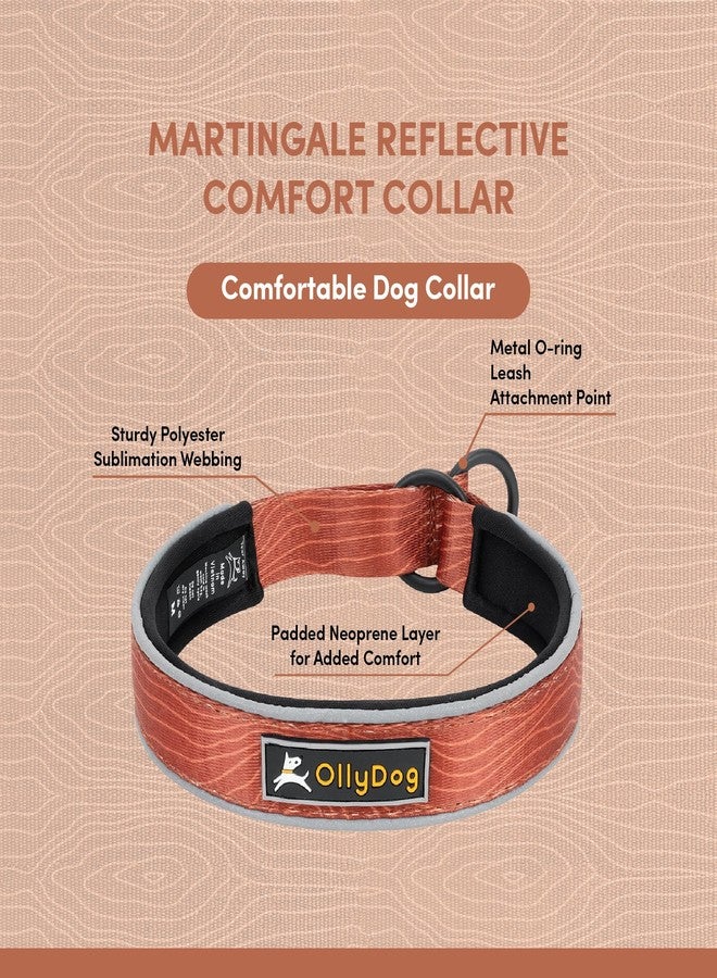 OllyDog طوق OllyDog Martingale العاكس المريح، طوق انزلاقي عاكس للجري الليلي، مبطن بنسيج النيوبرين الناعم، راحة إضافية للكلاب النشطة (صغير، بنقشة خشب الطين) - Image 5