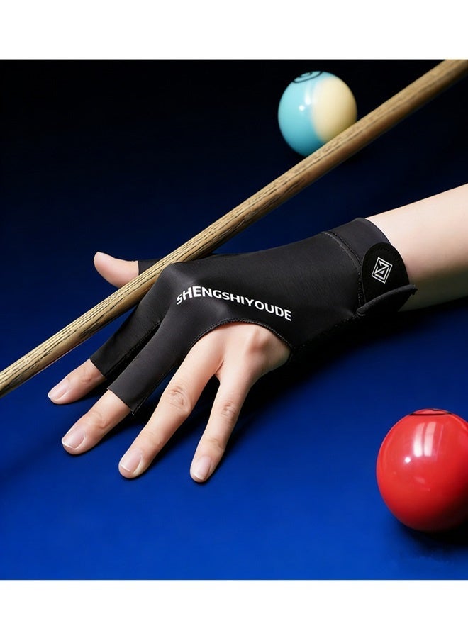 JIALILI Billiards Gloves - Pool Gloves with Non slip Pads, Unisex Open Finger Competition Specific Non slip Thin Three Finger High Elasticity Gloves - Image 1