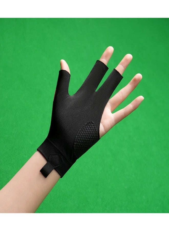 JIALILI Billiards Gloves - Pool Gloves with Non slip Pads, Unisex Open Finger Competition Specific Non slip Thin Three Finger High Elasticity Gloves - Image 2