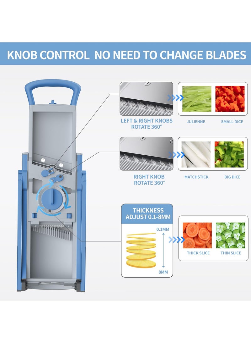 Vegetable Chopper, Safe Mandoline Slicer With Adjustable Thickness,Onion Chopper, Multifunctional Vegetable Cutter Slicer Dicer For Potato Tomato,Faster Kitchen Salad Chopper With Container  - Image 3