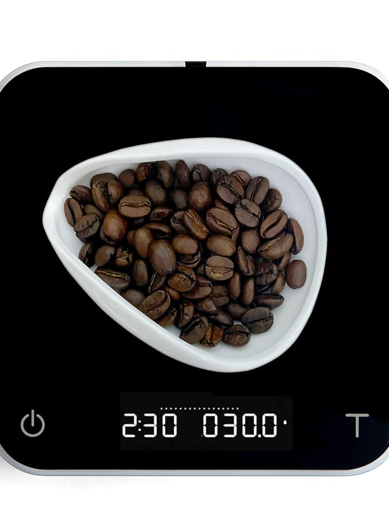 TLAXCA صينية وزن حبوب القهوة، صينية قهوة واحدة، وعاء تقديم الشاي بأوراق فضفاضة لحبوب القهوة للمطبخ وغرفة الطعام والمكتب والمنزل - Image 2