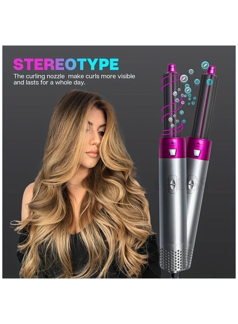 مكواة تجعيد 5 في 1، مجموعة عصا تجعيد مع فرشاة تجعيد و4 عصا تجعيد سيراميك قابلة للتبديل، تسخين فوري - Image 2