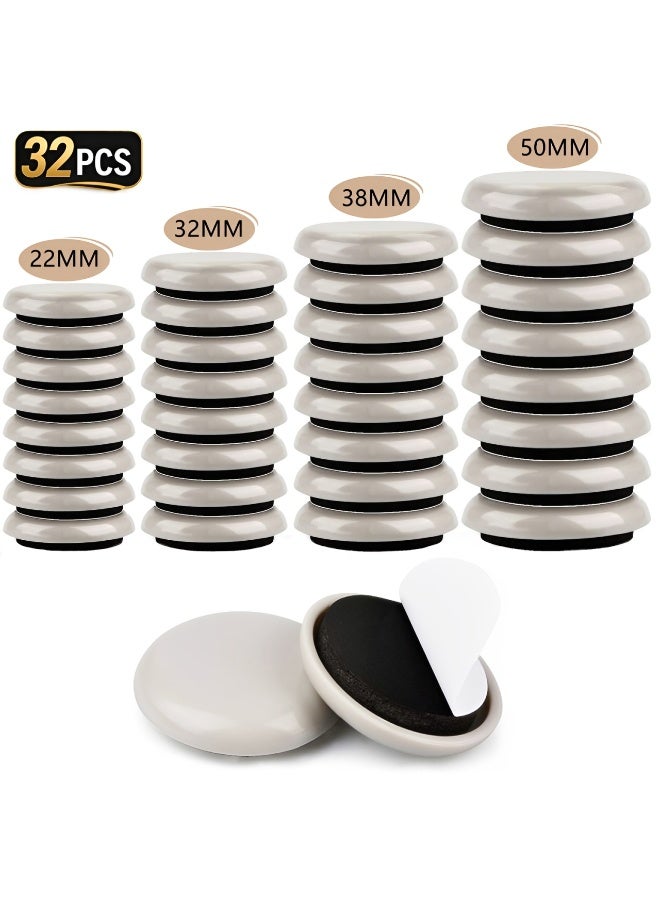32 PCS Furniture Pads Set, Mixed Sizes 22/32/38/50 mm Chair Leg Protectors for Tables and Sofas, Protect Hardwood Floors, Tiles and Carpets, Anti Scratch & Noise Reduction, Easy Furniture Movement - Image 1
