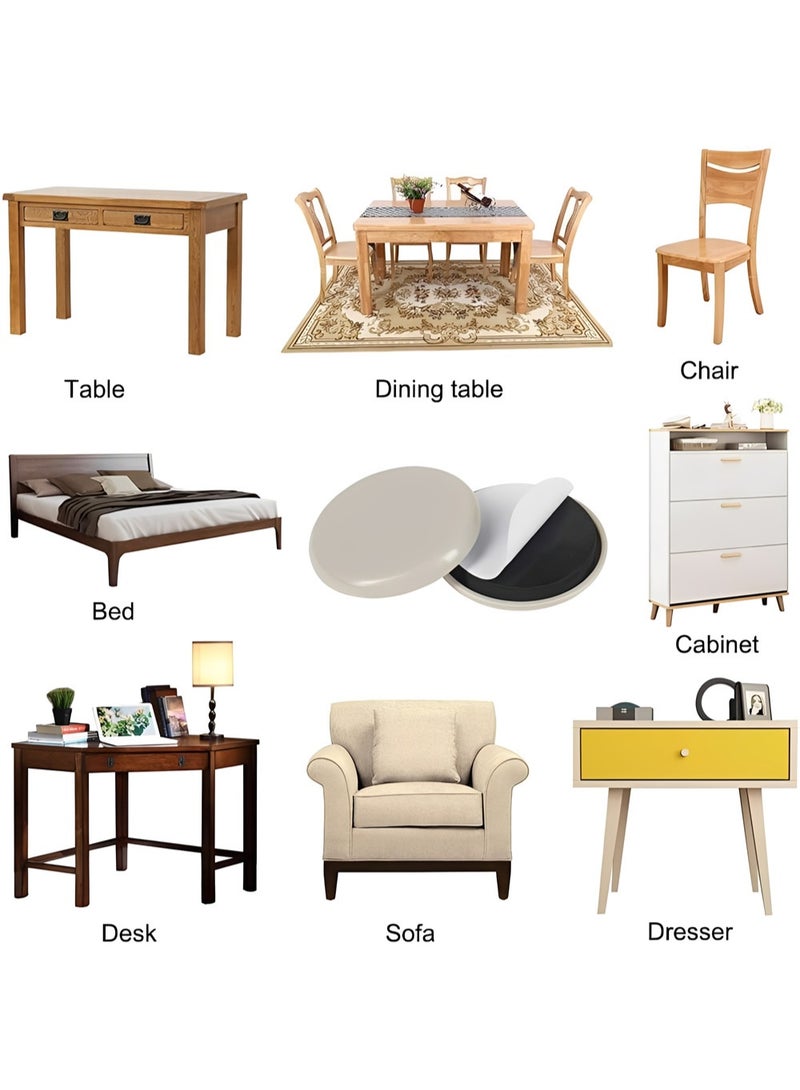 32 PCS Furniture Pads Set, Mixed Sizes 22/32/38/50 mm Chair Leg Protectors for Tables and Sofas, Protect Hardwood Floors, Tiles and Carpets, Anti Scratch & Noise Reduction, Easy Furniture Movement - Image 4