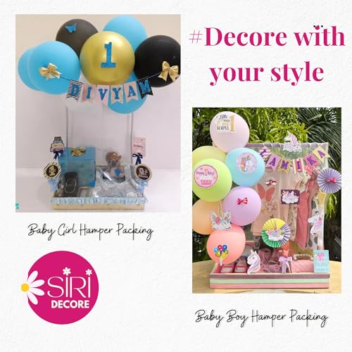 SIRI DECORE Baby Hamper Wooden Tray Basket For Baby Girl Gift Decoration Decorations Wooden Tray Gifting Tray - Image 2